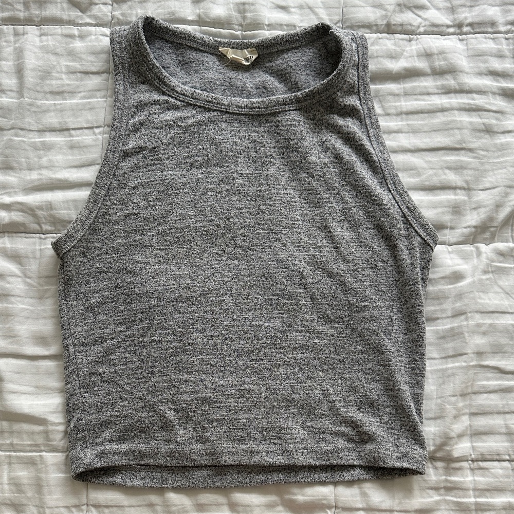 Wilfred Aritzia Grey Crop Top